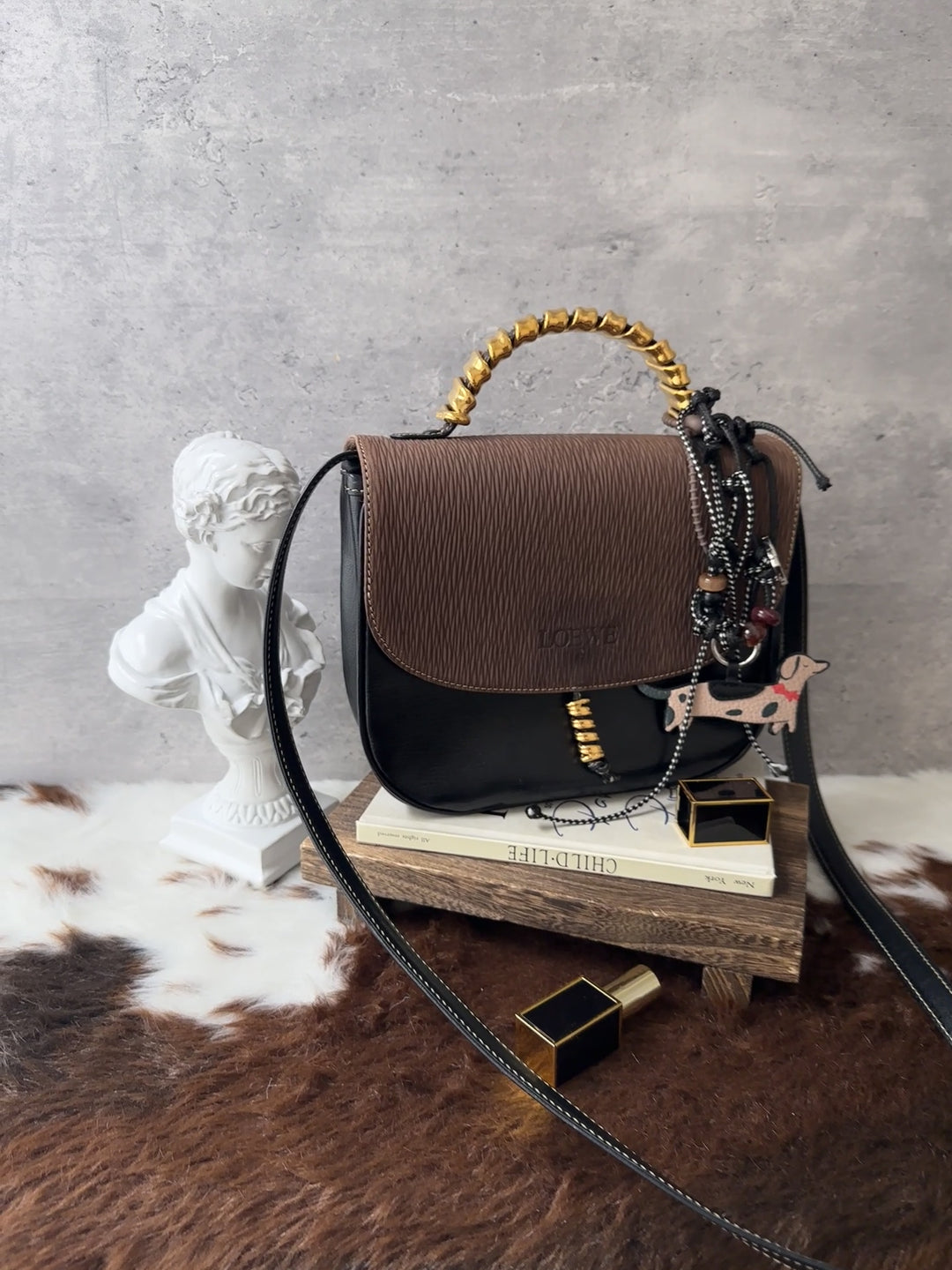 Loewe Half Moon Mini Kelly Bag 🖤｜Rare Mini Size｜Original Strap｜Collector’s Handle