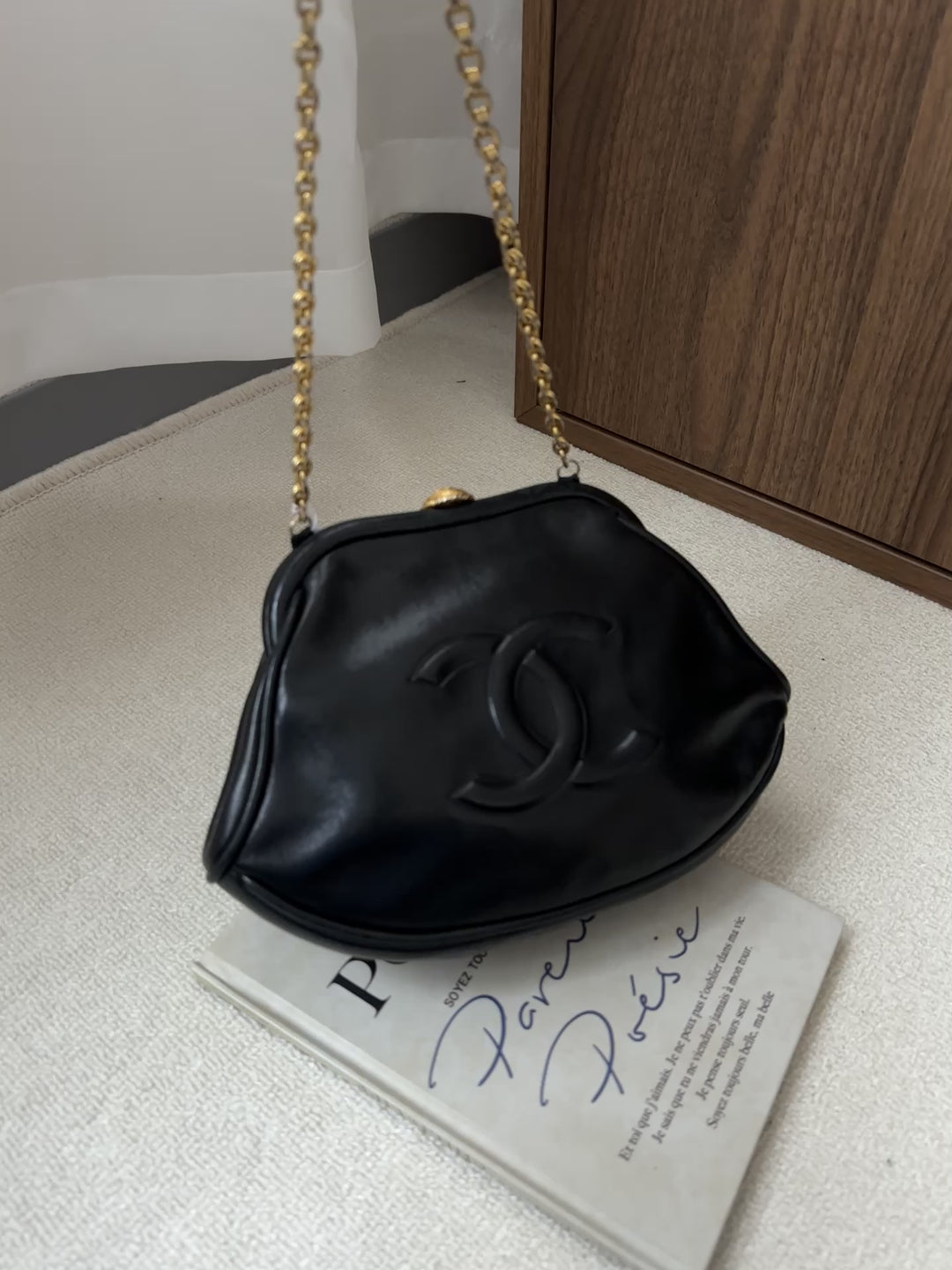 CHANEL CC Shell Kisslock Chain Bag 🖤✨ Rare Vintage Gem