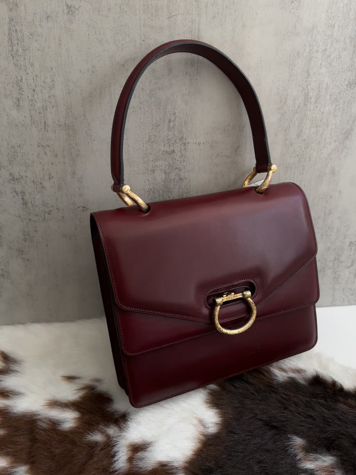 Celine Double Flap Horsebit Bag 🍷 | Timeless Elegance in Bordeaux