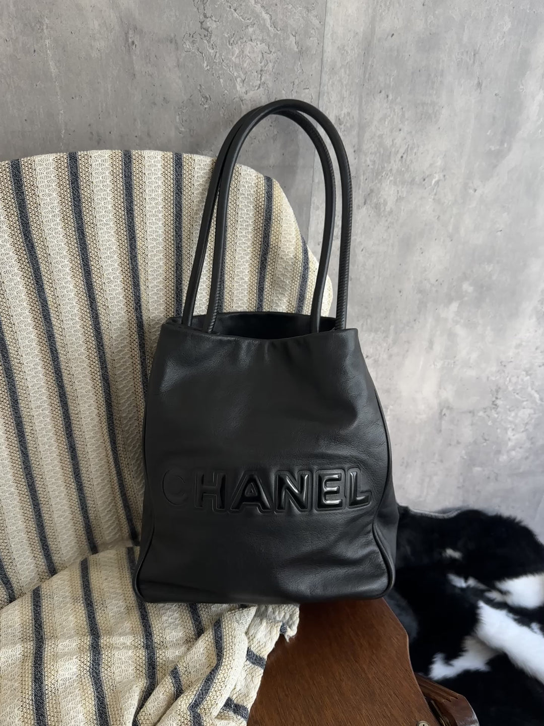 Chanel “So Black” Camellia Tote Bag