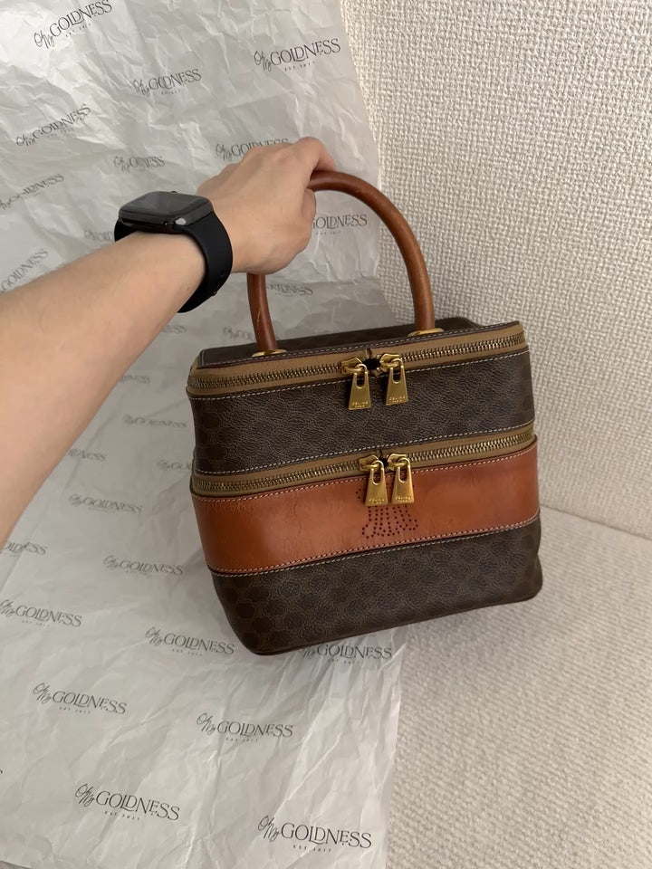 CELINE｜Caramel Two-Tier Vanity Bag 🤎 Vintage Charm Meets Function
