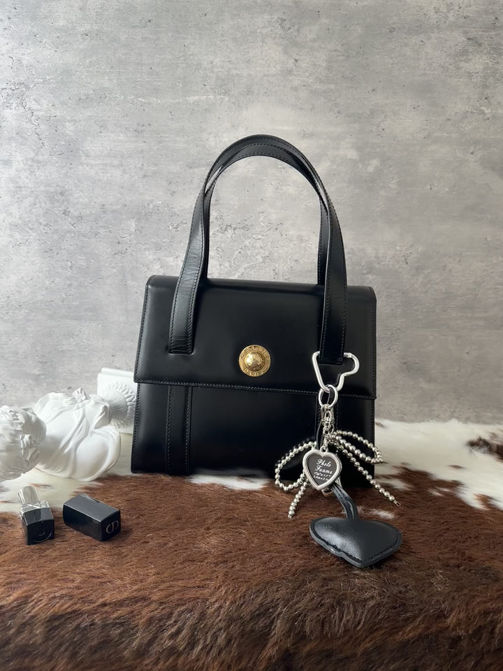 CELINE Vintage Planet Kelly 🪐🖤｜Black × Gold