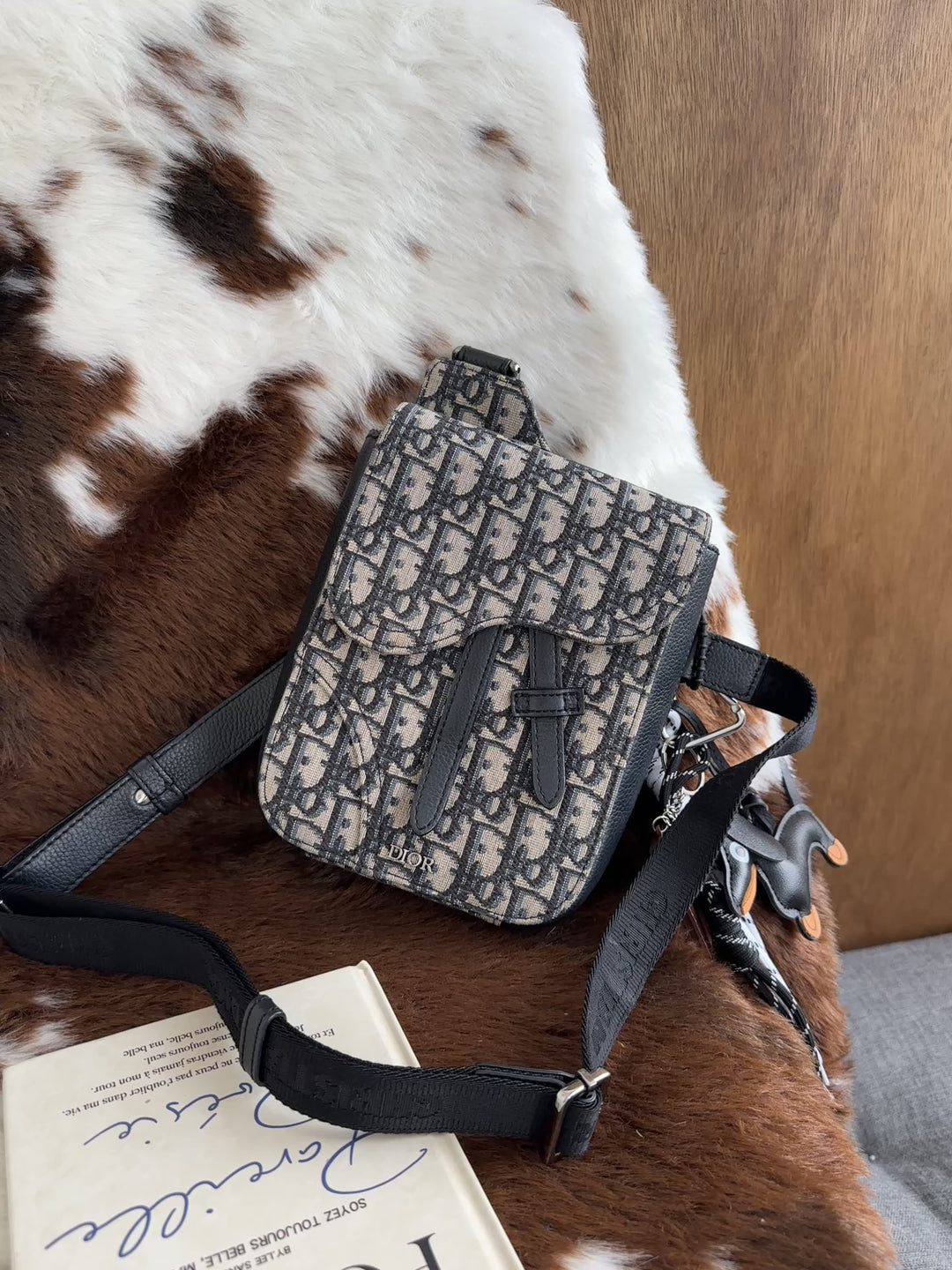 Dior Oblique Saddle Camera Bag 💙🩶｜Iconic Oblique Canvas・Unisex Design・Modern Classic