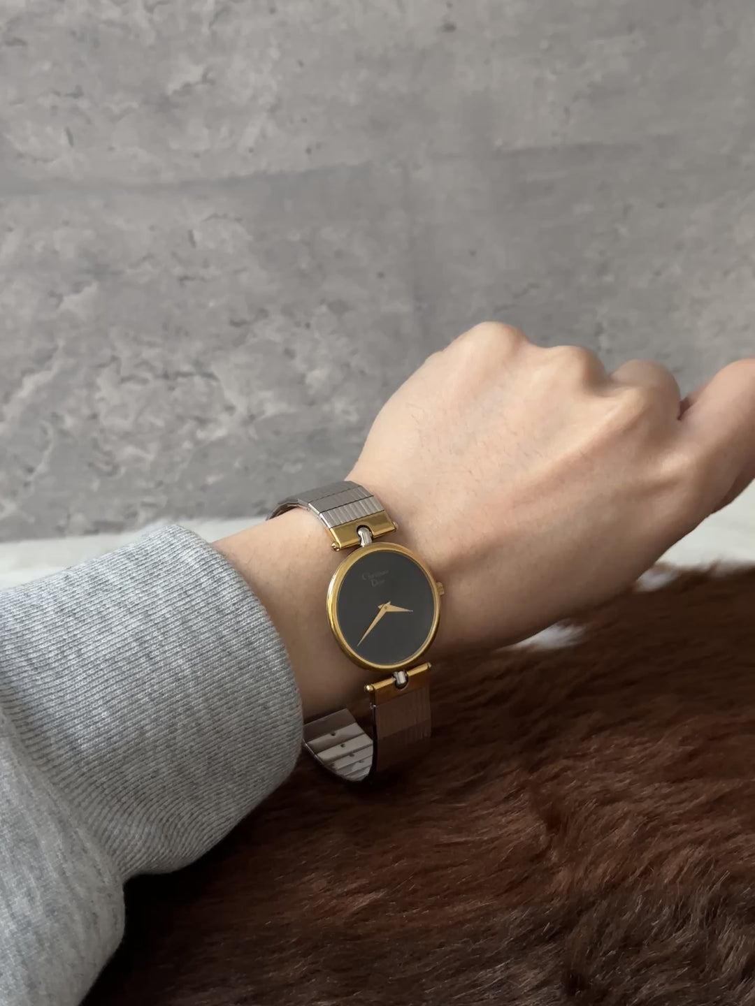 Dior “Black Dial Gold-Silver Classic Watch” ✨🖤 | Timeless Tri-Tone Elegance & Adjustable Strap