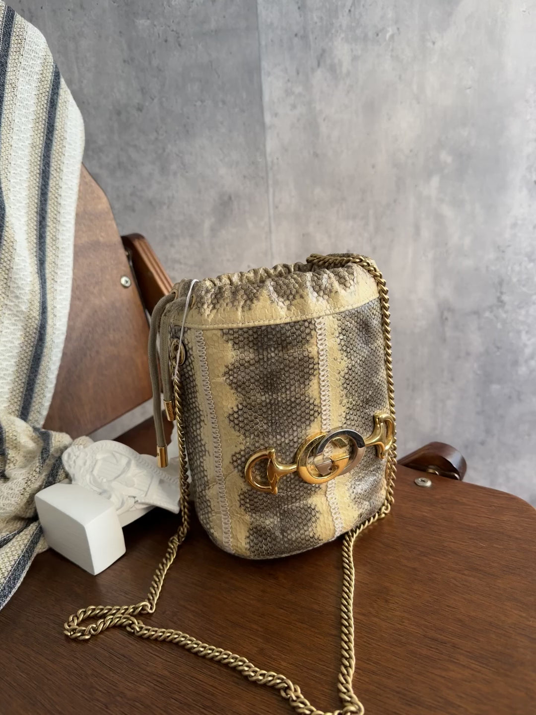 Gucci Zumi Himalayan Python Mini Bucket Bag