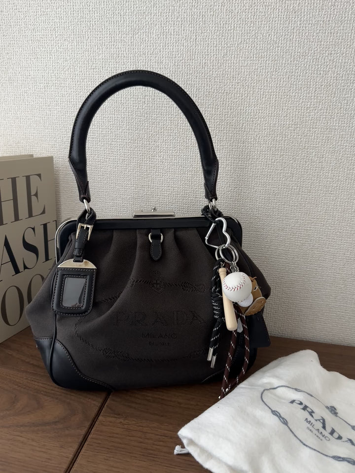 Prada Canvas & Leather Doctor Bag 🖤✨ Rare Vintage with Key