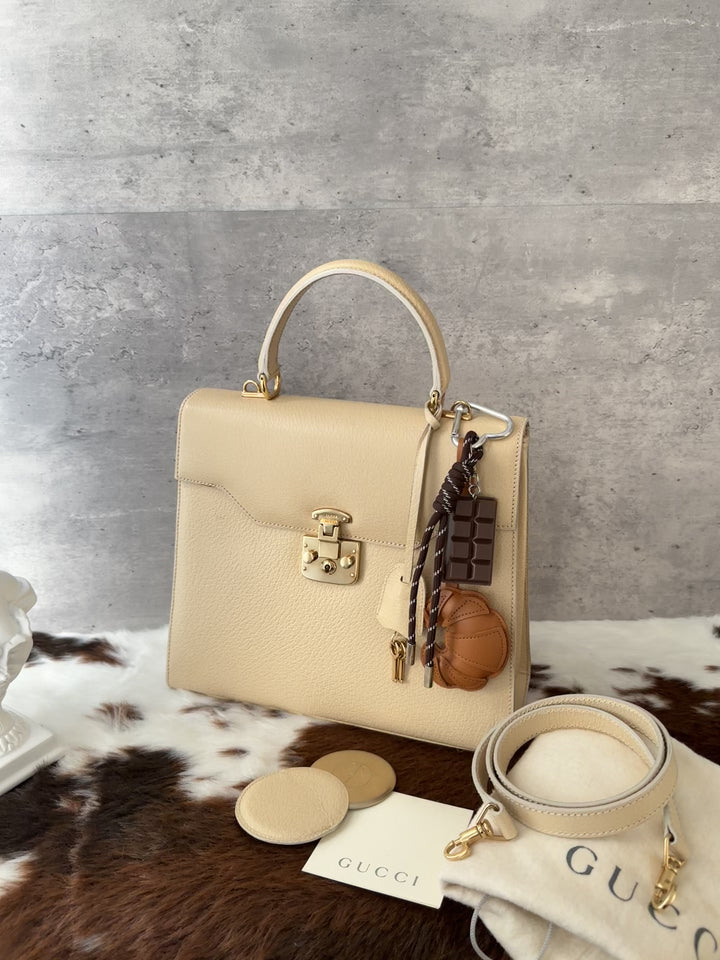 GUCCI Padlock Kelly-Style Top Handle Bag 🤎｜Full Set × Original Strap × Key &amp; Mirror