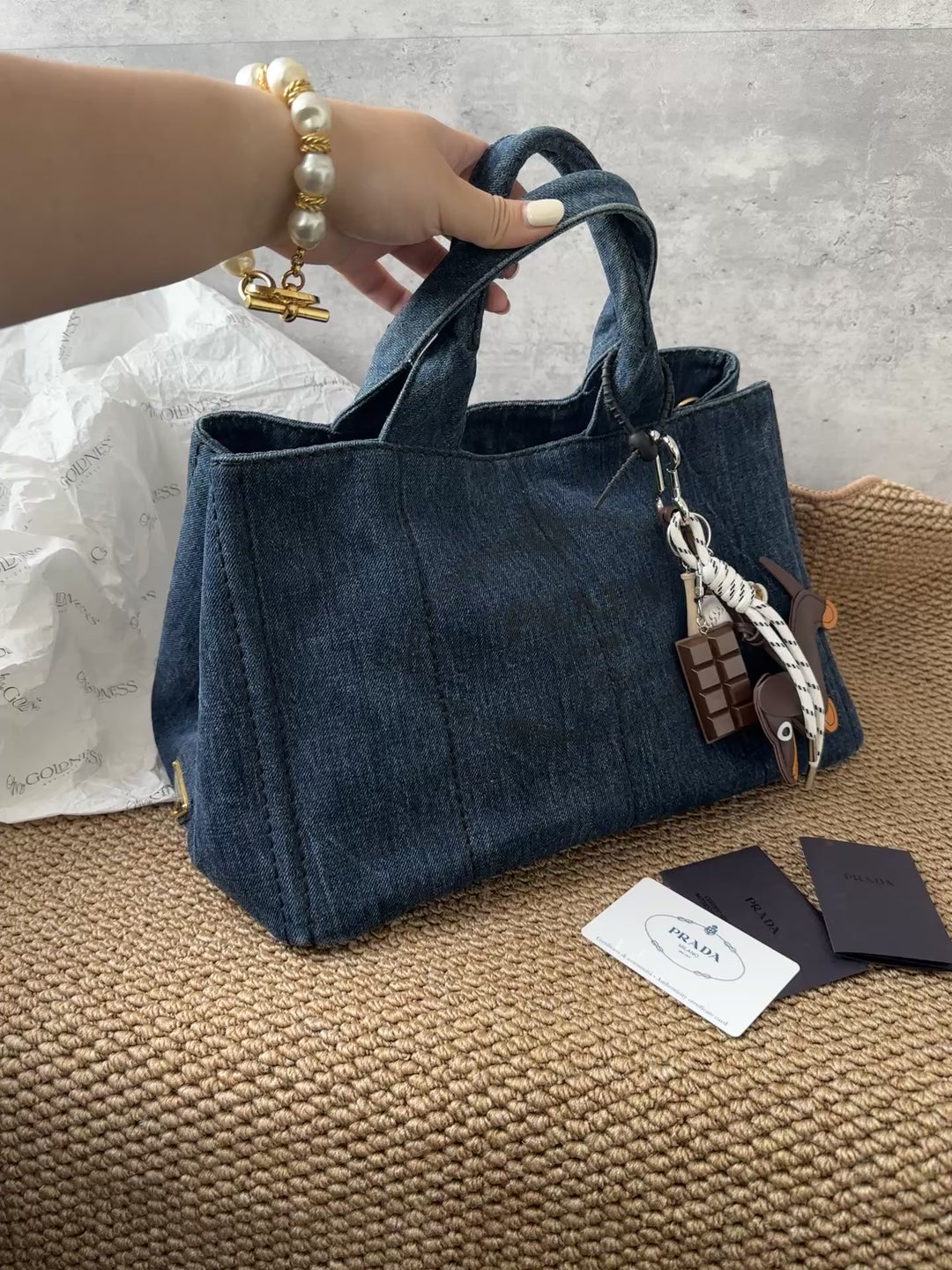 PRADA Dark Indigo Denim Tote Bag｜Casual Summer Elegance with Spacious Design 🐎🪶 Effortless & Practical