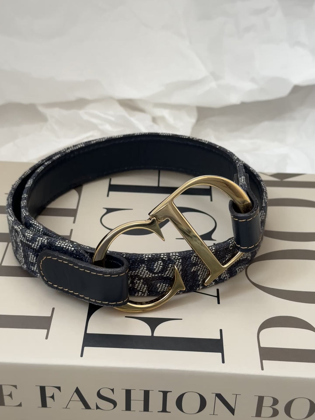 Dior CD Monogram Belt 🖤✨ Gold Large CD Buckle (Size 70)