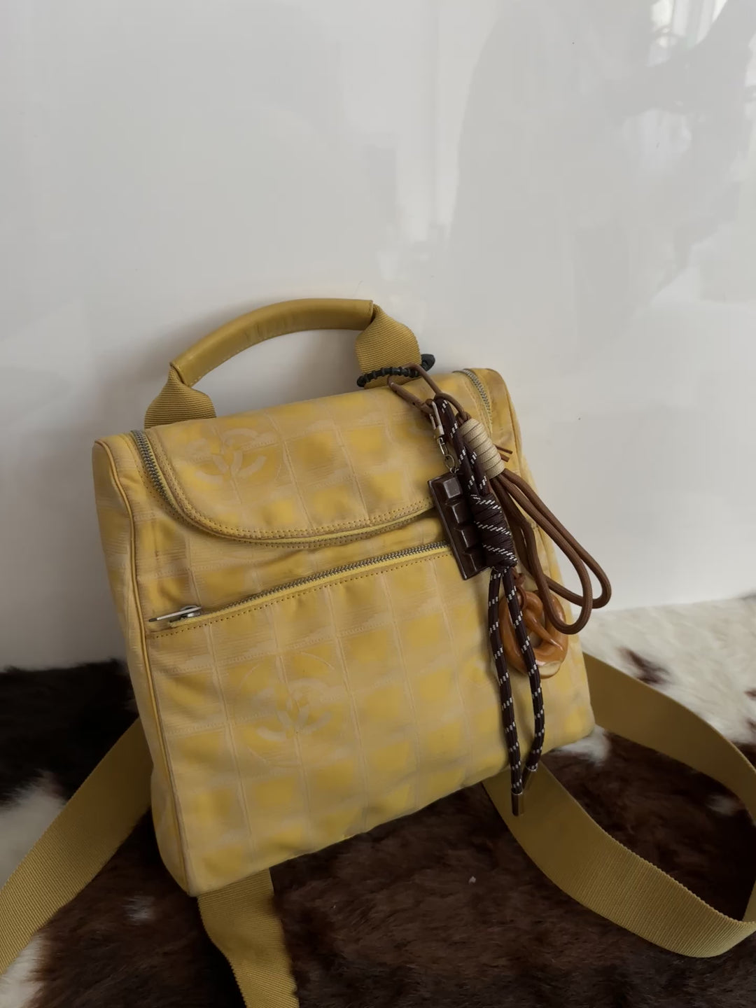 Chanel “Duck Yellow” CC Nylon Backpack 💛 | Playful Spirit, Parisian Charm