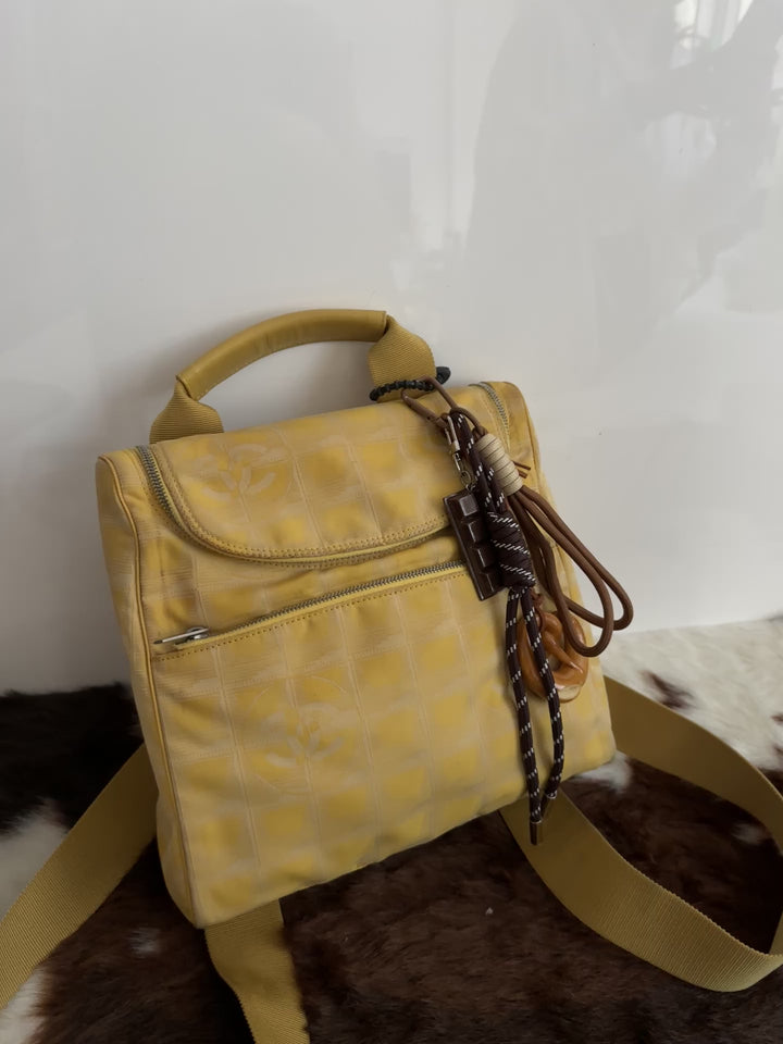 Chanel “Duck Yellow” CC Nylon Backpack 💛 | Playful Spirit, Parisian Charm