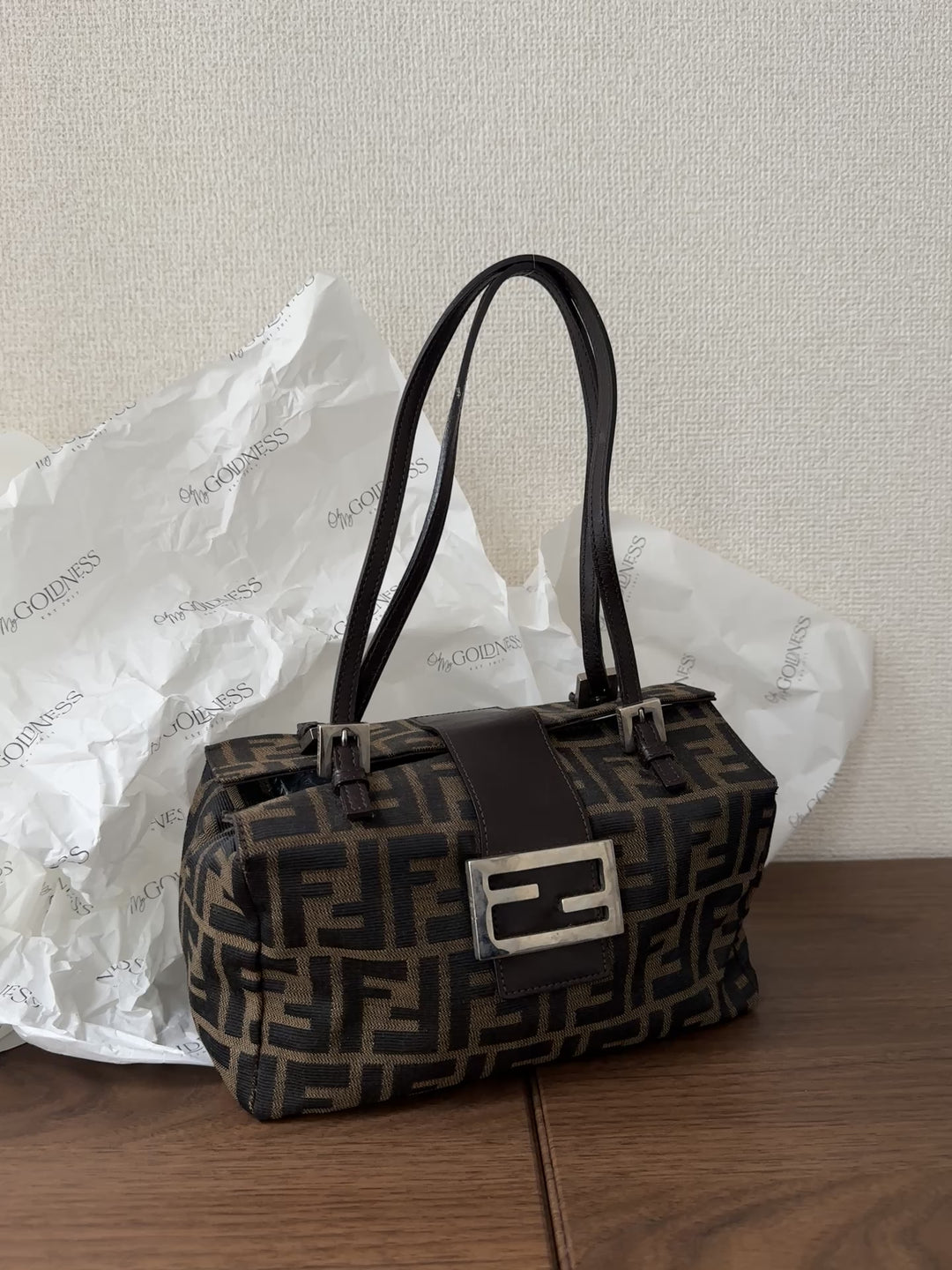 Fendi Zucca Canvas Underarm Box Bag 🤎 | Soft-Structured Vintage Charm