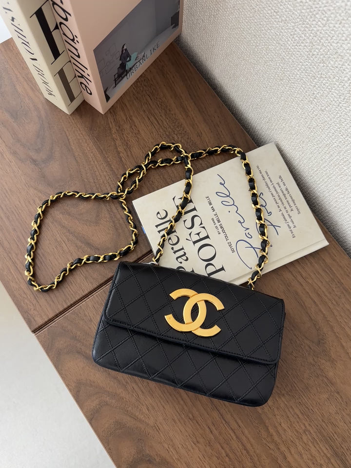 CHANEL Large CC Crossbody – Black Quilted with Gold Logo 🖤✨