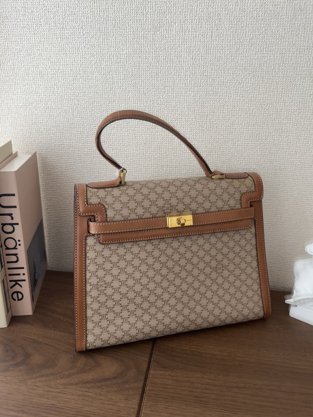 CELINE Vintage Kelly Bag – Triomphe Monogram & Leather 🤎✨