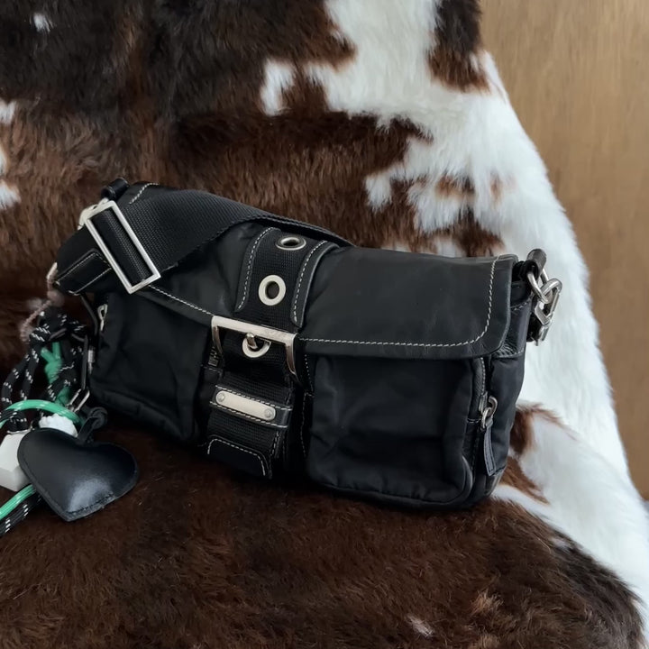 Prada Hobo Flap Bag ✨｜Sporty Nylon Design × Leather Trim Detail × Functional Multi-Pocket
