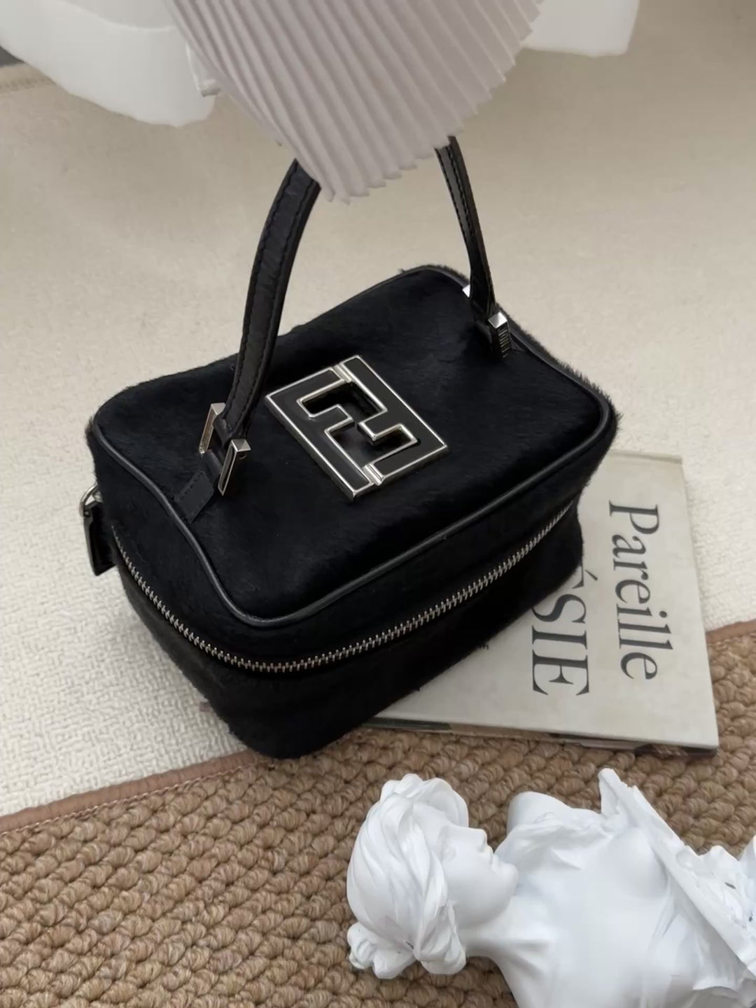 Fendi Pony Hair Mini Vanity Bag 🖤✨ Rare So Black