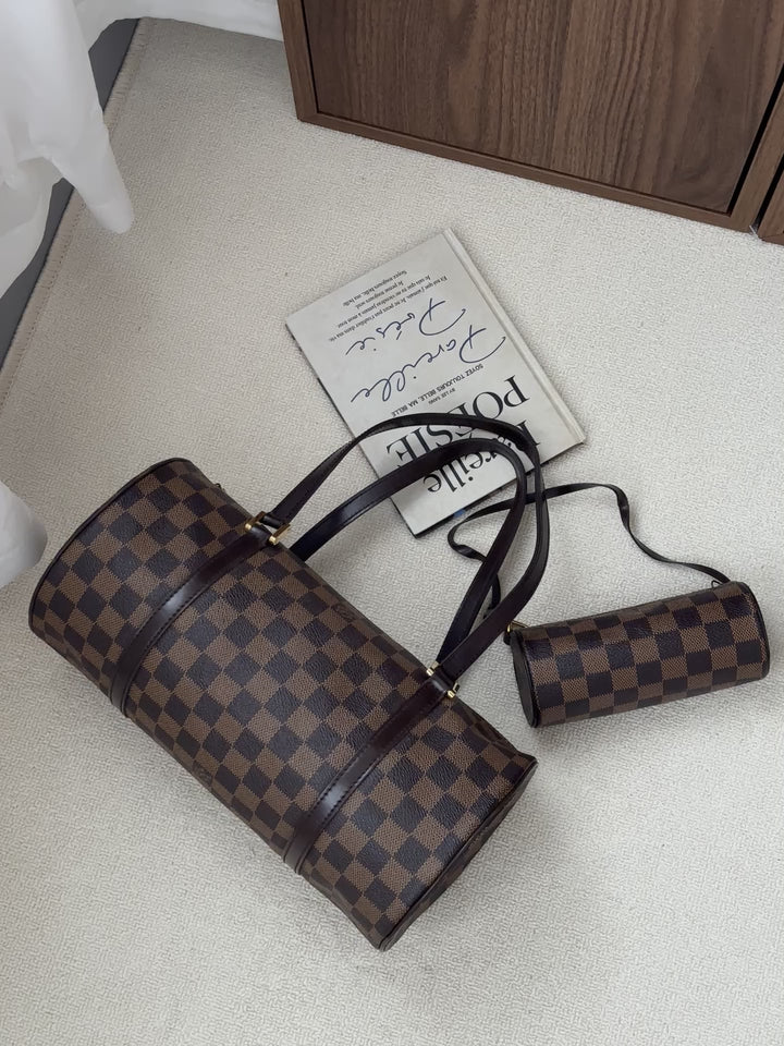 LOUIS VUITTON Damier Papillon with Baby Pouch 🤎✨ Classic Barrel Icon