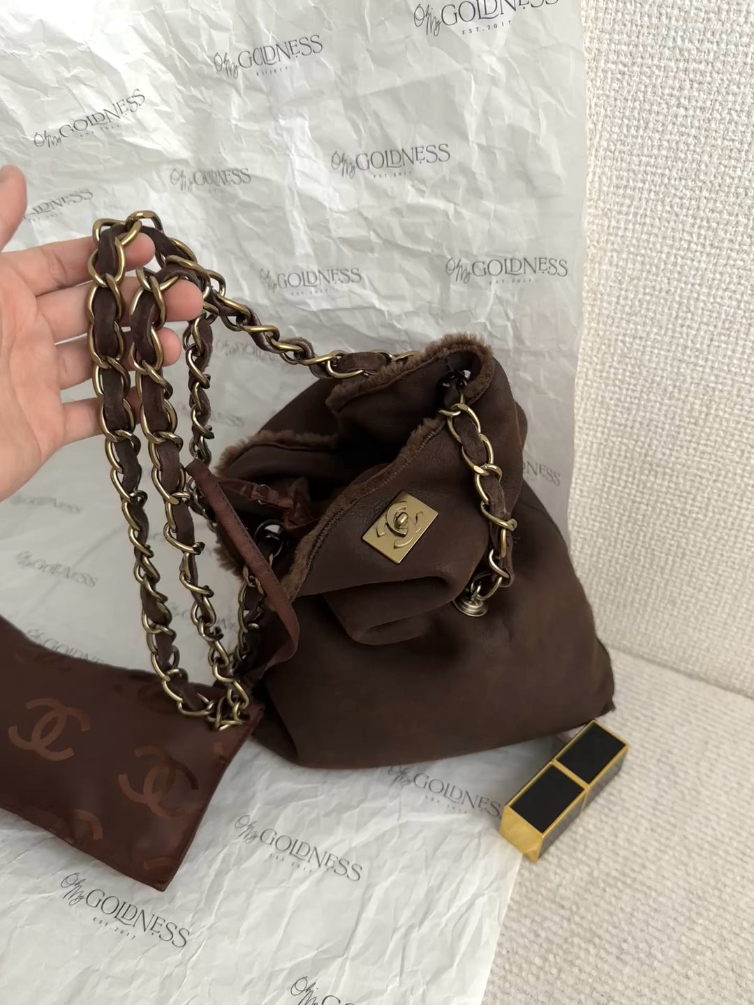 Chanel Special Edition Chocolate Brown Hobo/Crossbody + Baby Pouch 🤎✨ Soft & Slouchy with Boy-Style Clasp