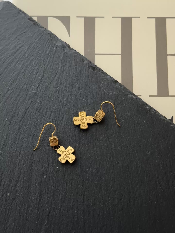 CHANEL Vintage Cross Earrings – Rare Chrome Hearts Inspired 🖤✨