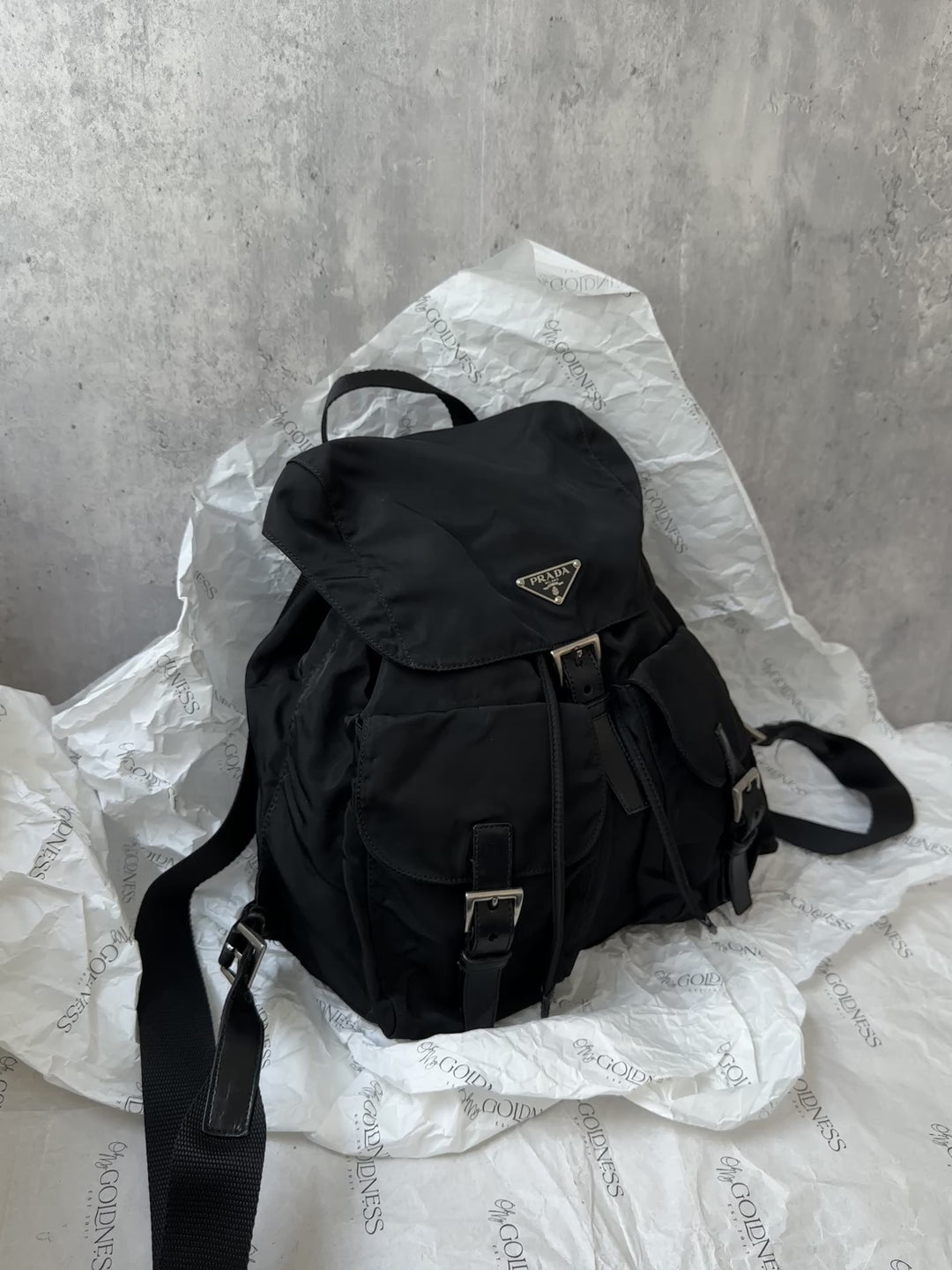 PRADA Classic Nylon Backpack – Black & Silver Hardware 🖤🎒