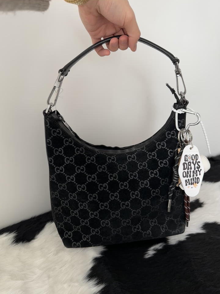 GUCCI So Black Monogram Hobo｜Velvet Shadow GG × Chic All-Black Minimalism × Ultra-Versatile Daily Piece 🖤✨