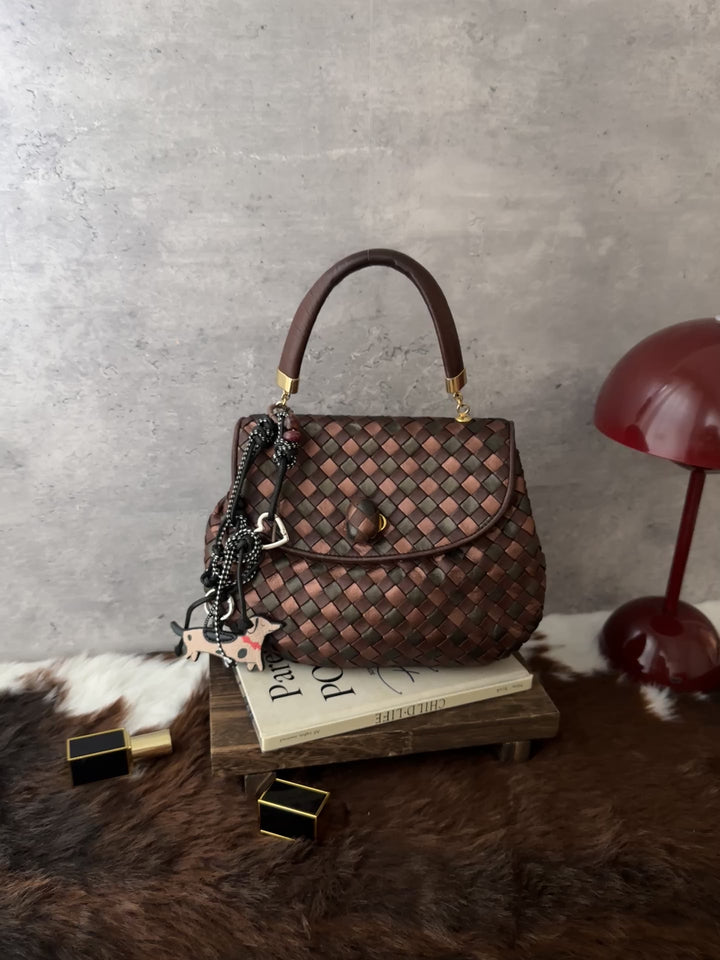 BOTTEGA VENETA Multicolour Intrecciato Kelly-Style Bag 🤎🫒｜Rare Colourway｜Signature Weave｜Convertible Carry