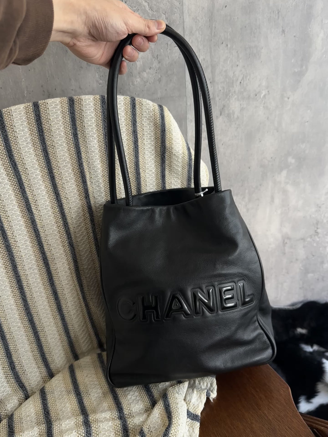 Chanel “So Black” Camellia Tote Bag