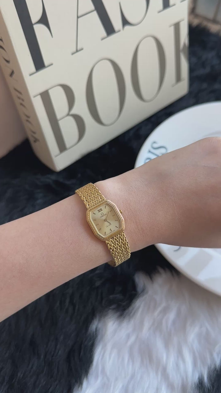 Omega De Ville Vintage Watch ✨｜New Woven Bracelet × Champagne-Gold Dial × Jewellery-Like Elegance