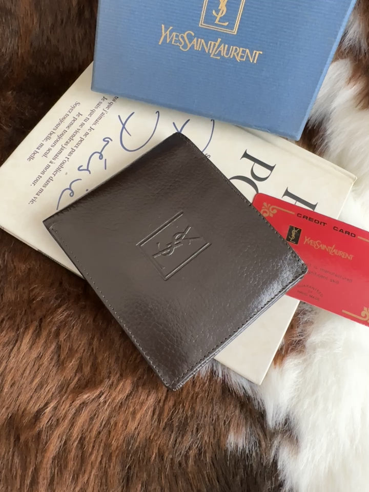 Yves Saint Laurent Vintage Bifold Wallet 🤎｜Full Set Complete × Dark Chocolate Leather × Unisex Everyday Classic
