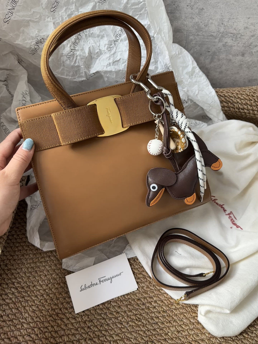 Ferragamo Brown Vara Ribbon Top Handle Bag 🤎｜Chic, Elegant & Collectible