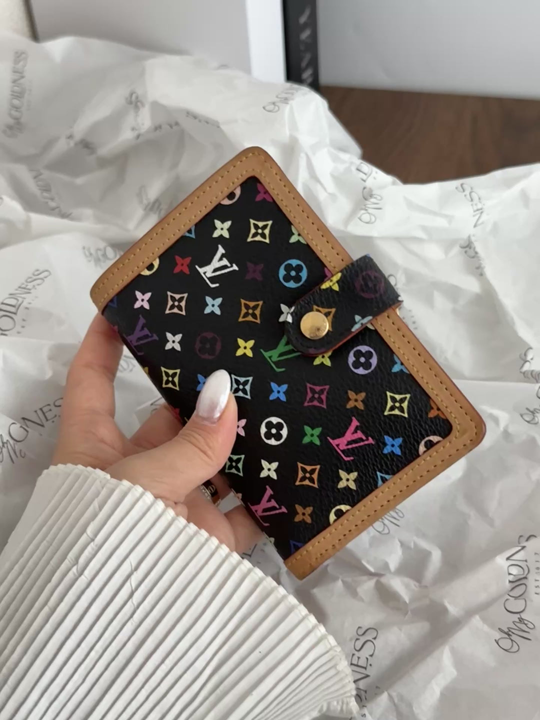 LOUIS VUITTON Multicolore Monogram Wallet（Black × Multicolor）｜Takashi Murakami Collaboration 🌈✨
