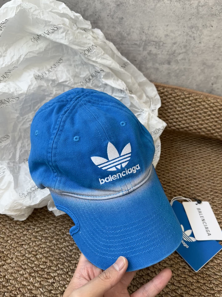 BALENCIAGA x adidas Blue Logo Cap 💙｜Rare Collaboration Piece