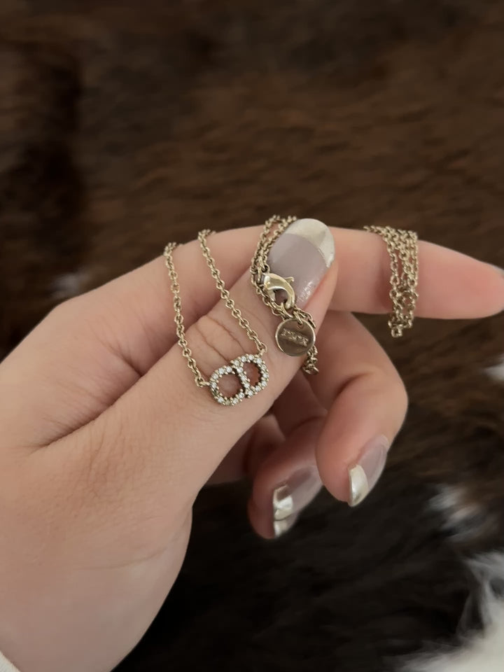 Dior “Crystal CD Mini Pendant Necklace” ❤️✨ | Soft Glow & Effortless Everyday Luxury