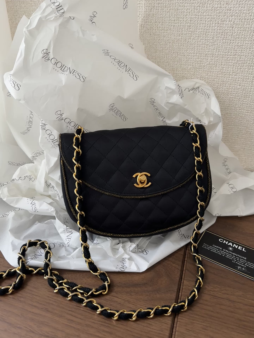 Chanel CC Satin-Trim Half Moon Chain Bag 🖤 | Exquisite Craftsmanship & Timeless Elegance ✨