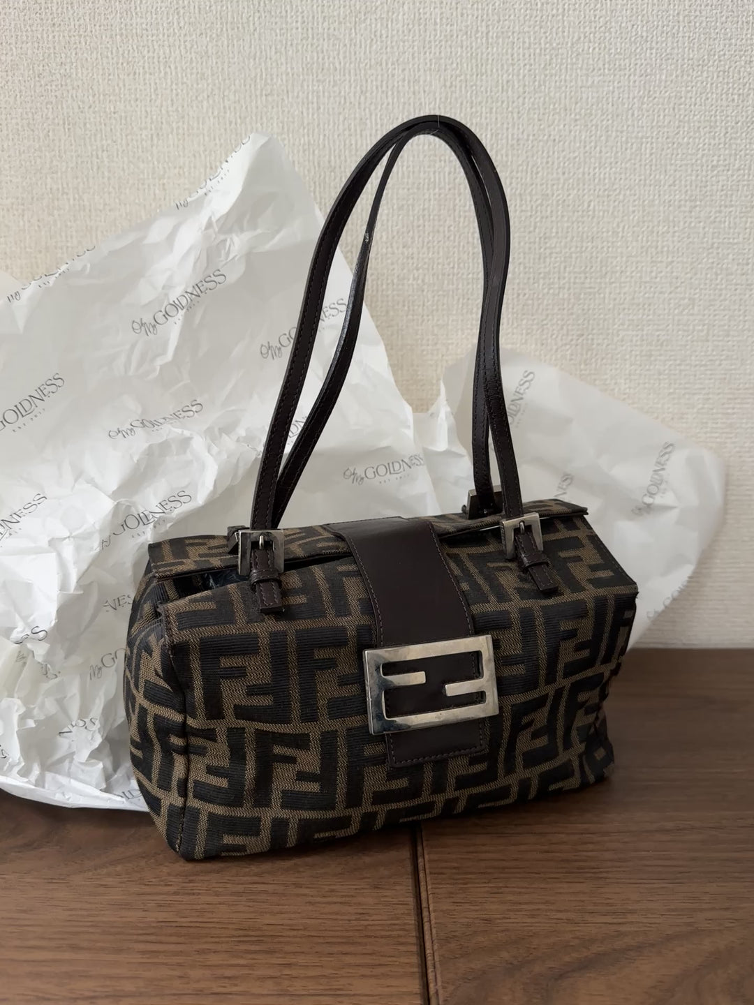 Fendi Zucca Canvas Underarm Box Bag 🤎 | Soft-Structured Vintage Charm