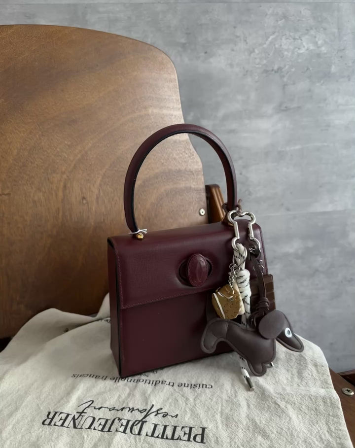 Cartier Mini Turn-Lock Kelly Handbag in Burgundy