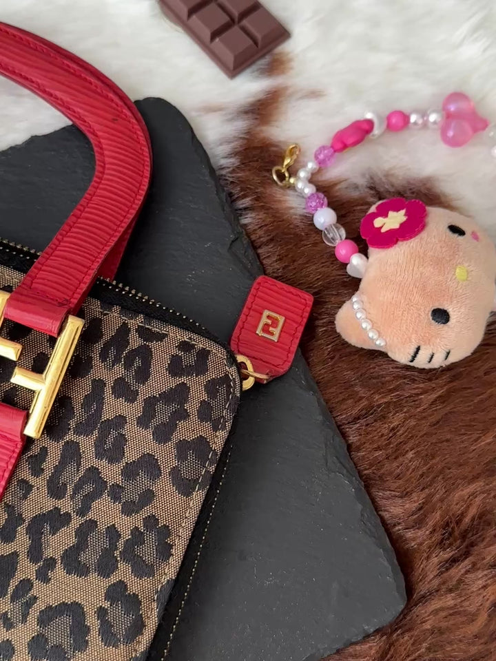 FENDI Leopard Jacquard Top Handle Bag 🐆❤️｜Bold Leopard Pattern × Red Leather Trims × Convertible Crossbody Styling