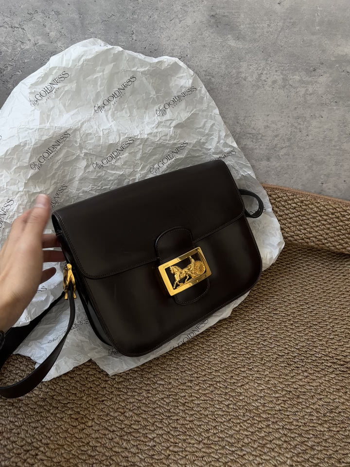 CELINE Chocolate Brown Carriage Buckle Shoulder Bag 🤎✨