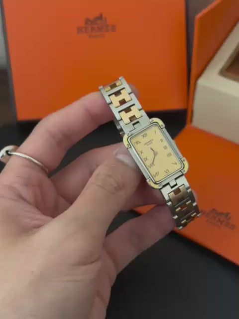 HERMÈS Vintage Watch ⌚✨ Gold & Silver Tones