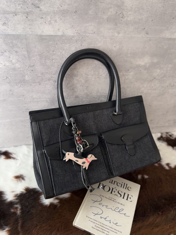 Dior Denim East West Tote Bag 🖤｜Denim &amp; Leather × Doctor-Bag Shape × Shoulder-Friendly