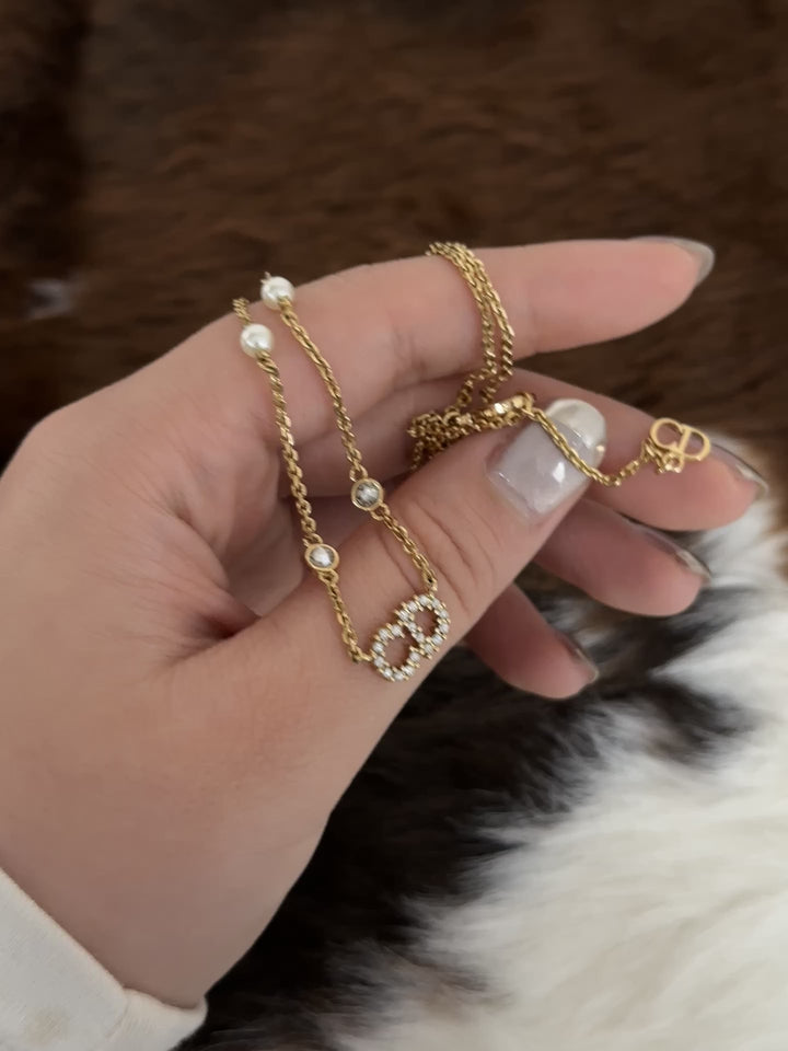 Dior “Crystal CD Logo Necklace” 🤩✨ | Delicate Sparkle & Elegant Feminine Glow