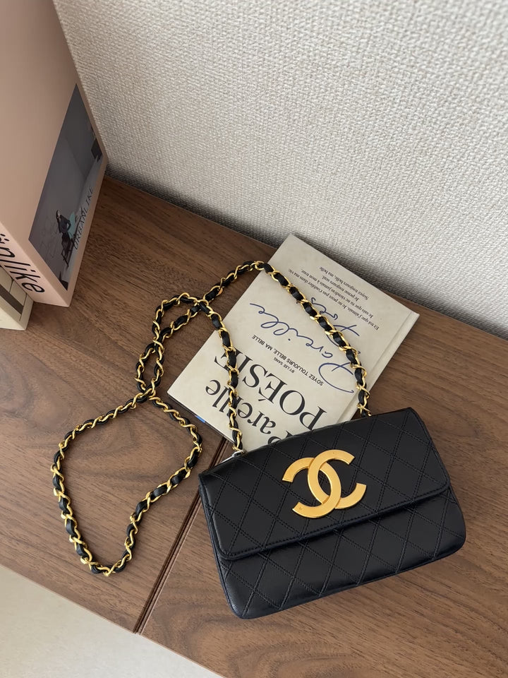 CHANEL Large CC Crossbody – Black Quilted with Gold Logo 🖤✨