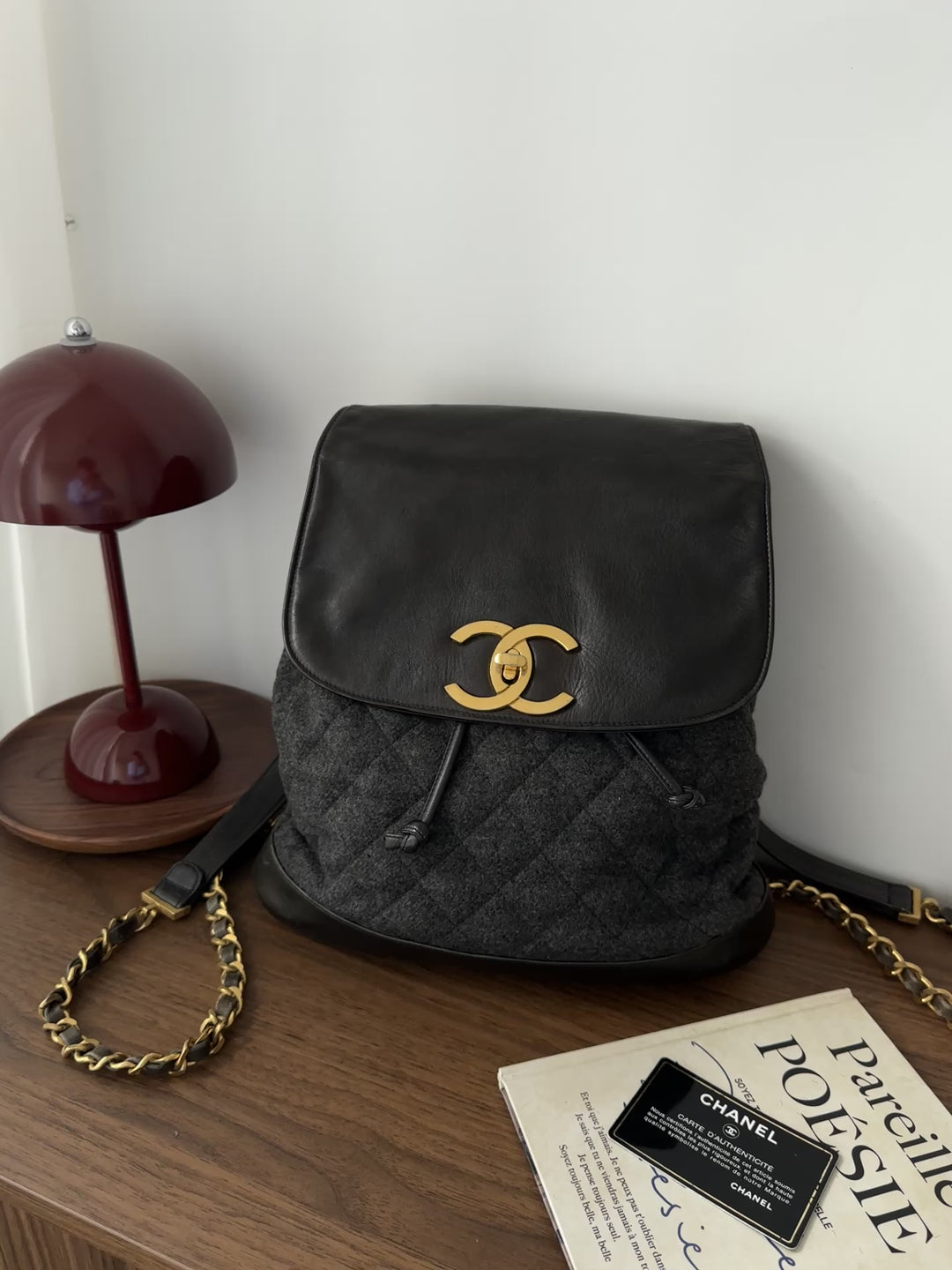 Chanel Large CC Turn Lock Backpack 🖤 | Tweed & Leather Perfection