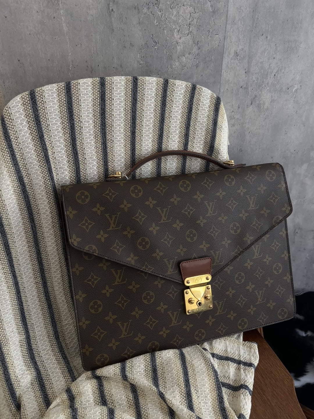 Louis Vuitton Monogram Envelope Briefcase with Key