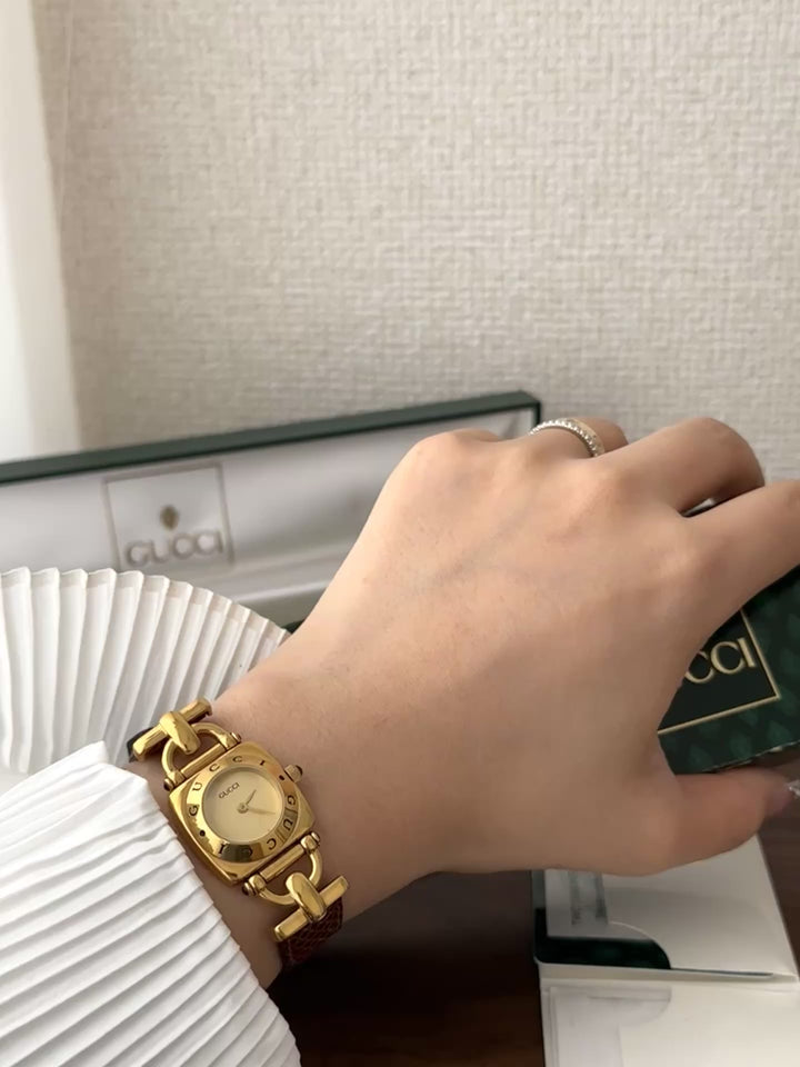 GUCCI 古馳 Vintage Watch 🤎 經典方圓錶面