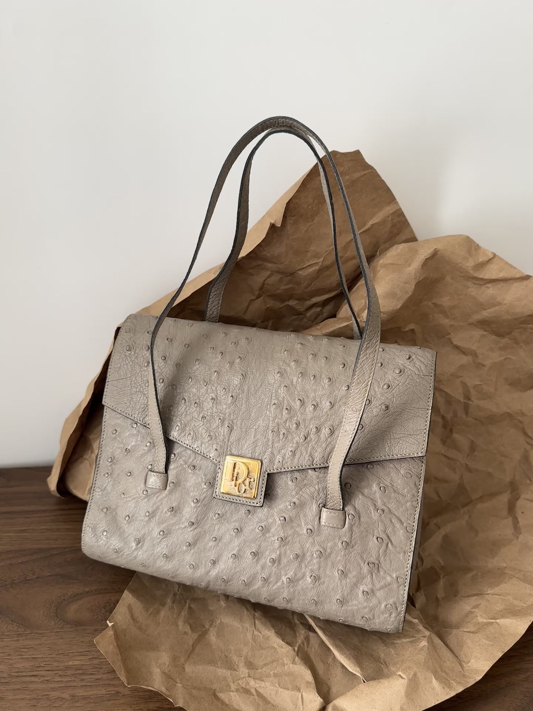 Dior Ostrich Leather Shoulder Bag 🕊️ | Refined Simplicity Meets Timeless Craftsmanship