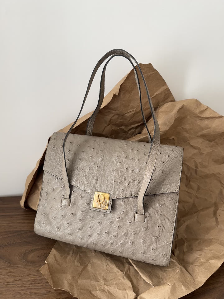 Dior Ostrich Leather Shoulder Bag 🕊️ | Refined Simplicity Meets Timeless Craftsmanship