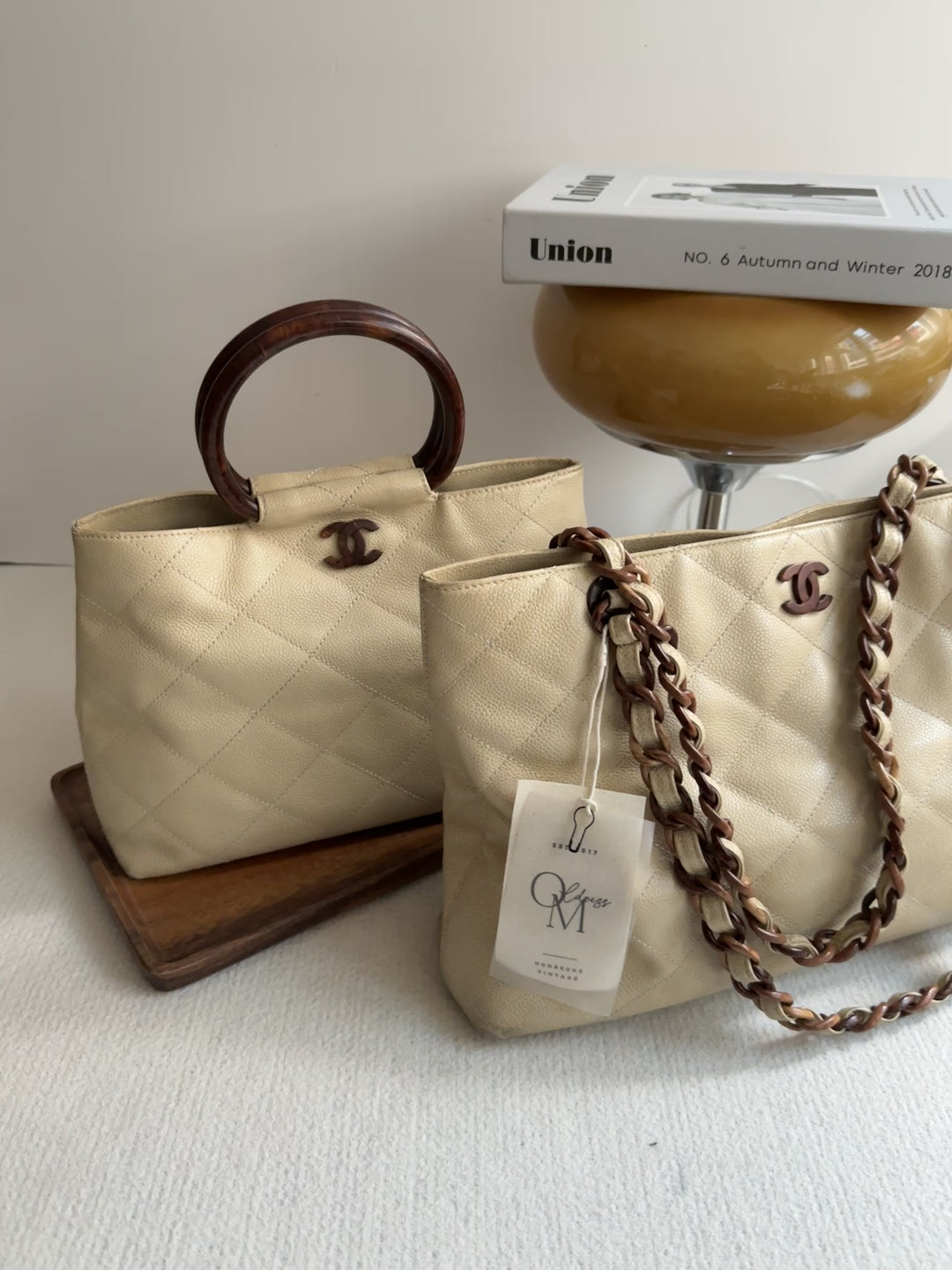 Chanel Woodgrain CC Caviar Tote 🤎 | Autumn Elegance, Everyday Ease