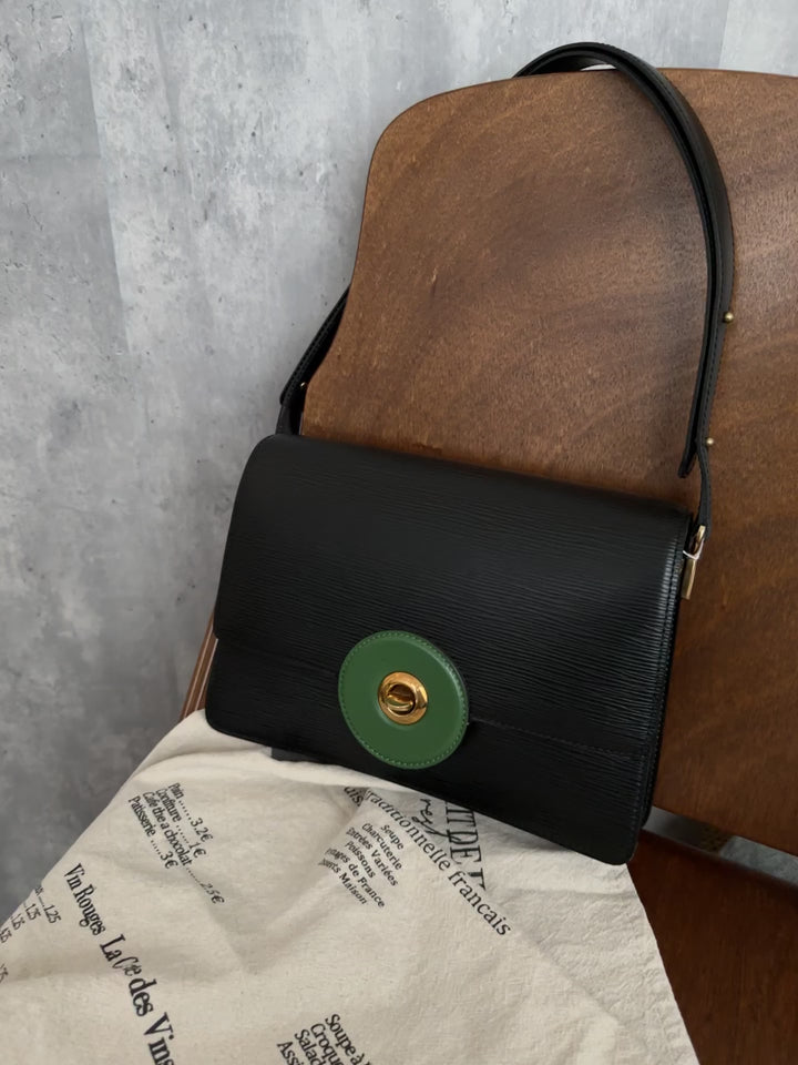 Louis Vuitton Bicolor Epi Turn Lock Shoulder Bag – Black & Green