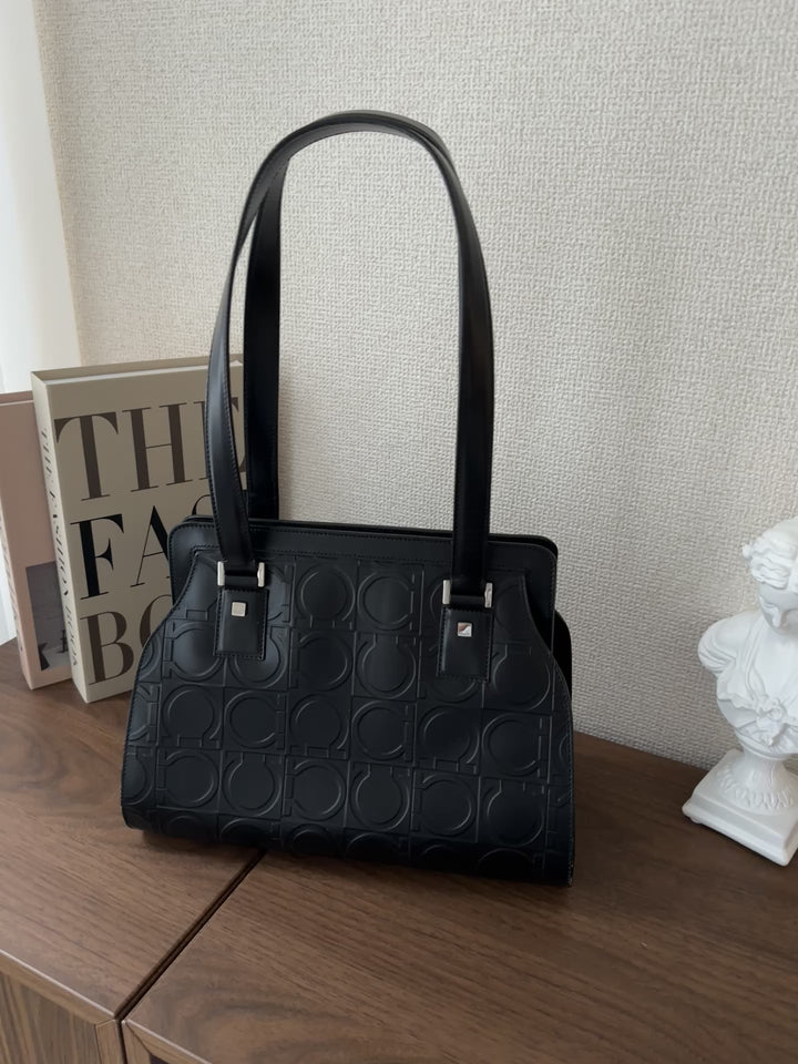 Ferragamo So Black Monogram Box Bag 🖤✨
